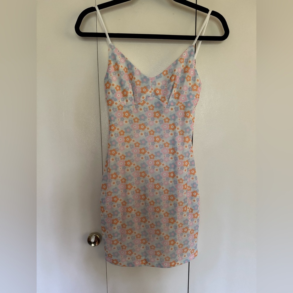 PRINCESS POLLY Floral Spaghetti Strap Bodycon Dress Size 4